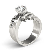 Opulent Remounts Round Diamond Engagement Ring in 10K/14K gold and platinum with certified lab-grown or natural diamonds