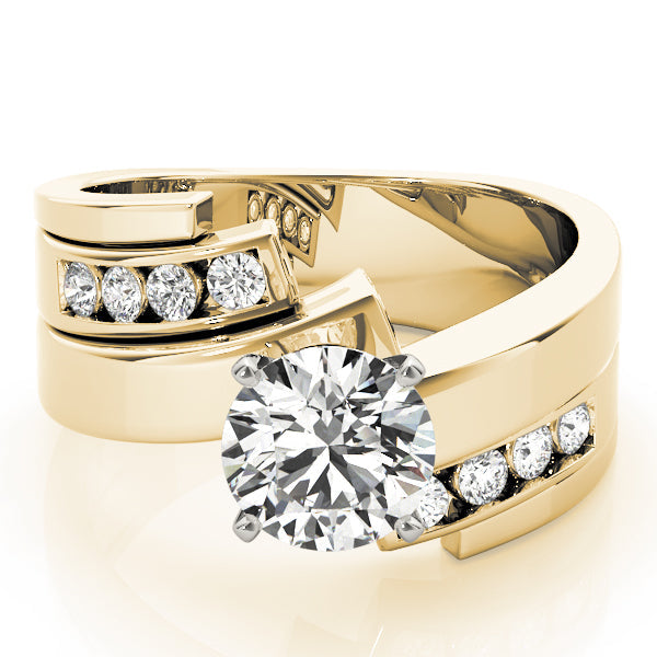 Opulent Remounts Round Diamond Engagement Ring in 10K/14K gold and platinum with certified lab-grown or natural diamonds