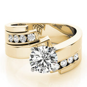 Opulent Remounts Round Diamond Engagement Ring in 10K/14K gold and platinum with certified lab-grown or natural diamonds