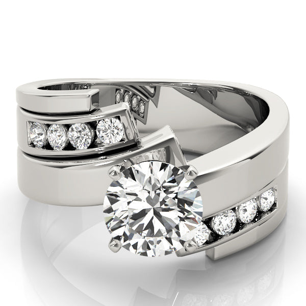 Opulent Remounts Round Diamond Engagement Ring in 10K/14K gold and platinum with certified lab-grown or natural diamonds