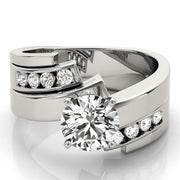 Opulent Remounts Round Diamond Engagement Ring in 10K/14K gold and platinum with certified lab-grown or natural diamonds
