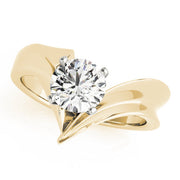 Celestial Solitaires Any Shape Round Diamond Engagement Ring in 10K/14K gold and platinum with certified lab-grown or natural diamonds