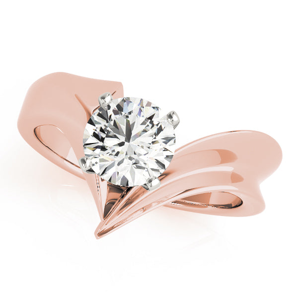 Celestial Solitaires Any Shape Round Diamond Engagement Ring in 10K/14K gold and platinum with certified lab-grown or natural diamonds