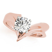 Celestial Solitaires Any Shape Round Diamond Engagement Ring in 10K/14K gold and platinum with certified lab-grown or natural diamonds