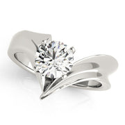 Celestial Solitaires Any Shape Round Diamond Engagement Ring in 10K/14K gold and platinum with certified lab-grown or natural diamonds