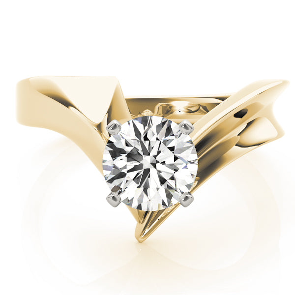 Celestial Solitaires Any Shape Round Diamond Engagement Ring in 10K/14K gold and platinum with certified lab-grown or natural diamonds