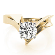 Celestial Solitaires Any Shape Round Diamond Engagement Ring in 10K/14K gold and platinum with certified lab-grown or natural diamonds
