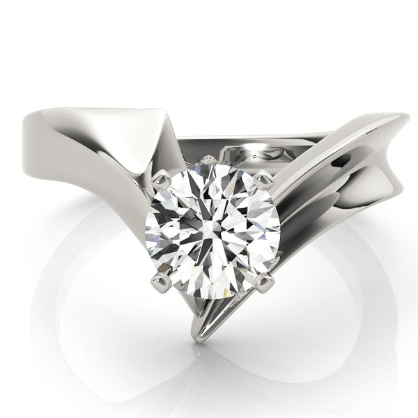 Celestial Solitaires Any Shape Round Diamond Engagement Ring in 10K/14K gold and platinum with certified lab-grown or natural diamonds