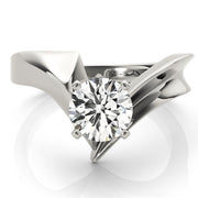 Celestial Solitaires Any Shape Round Diamond Engagement Ring in 10K/14K gold and platinum with certified lab-grown or natural diamonds