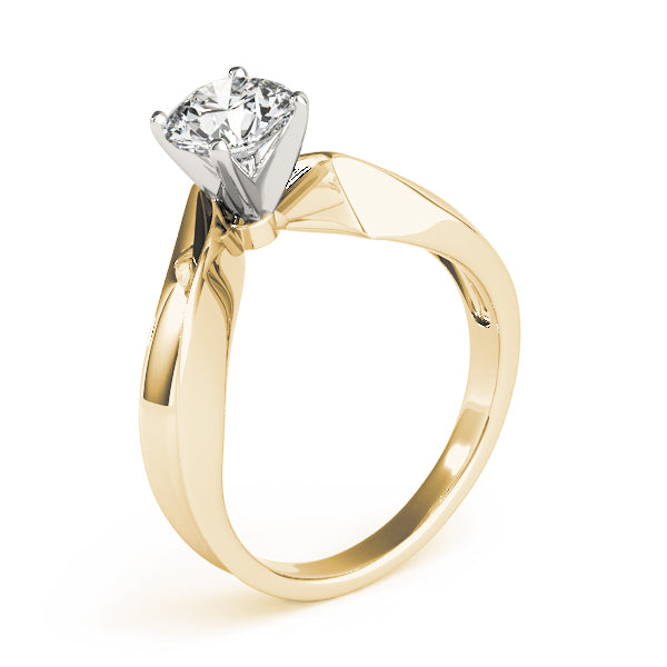 Celestial Solitaires Any Shape Round Diamond Engagement Ring in 10K/14K gold and platinum with certified lab-grown or natural diamonds