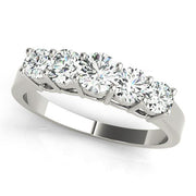 5-Stone Prong Set Half Eternity Ring in Gold & Platinum
