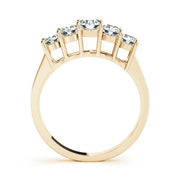 5-Stone Prong Set Half Eternity Ring in Gold & Platinum