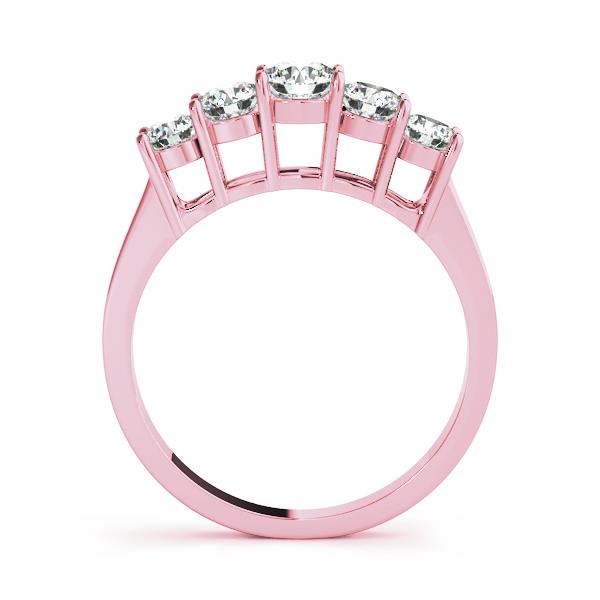 5-Stone Prong Set Half Eternity Ring in Gold & Platinum