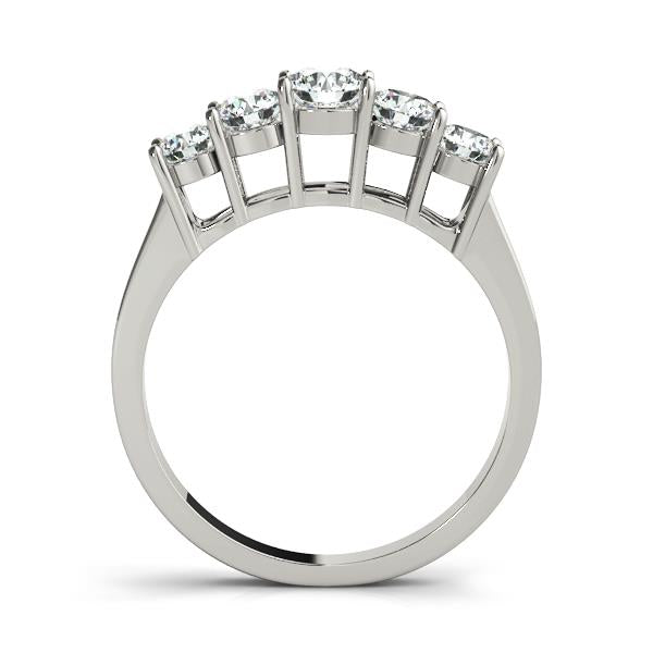 5-Stone Prong Set Half Eternity Ring in Gold & Platinum