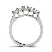 5-Stone Prong Set Half Eternity Ring in Gold & Platinum