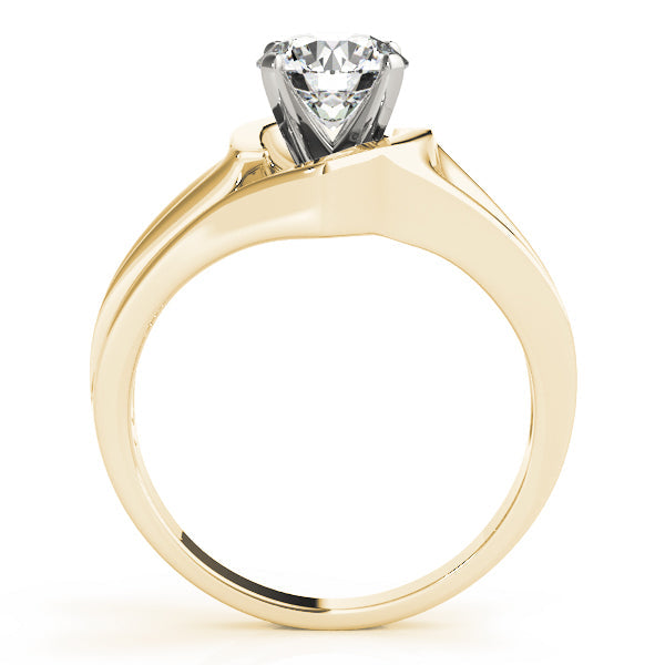 Crowned Solitaires Any Shape Round Diamond Engagement Ring in 10K/14K gold and platinum with certified lab-grown or natural diamonds