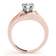Crowned Solitaires Any Shape Round Diamond Engagement Ring in 10K/14K gold and platinum with certified lab-grown or natural diamonds