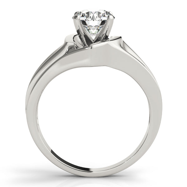 Crowned Solitaires Any Shape Round Diamond Engagement Ring in 10K/14K gold and platinum with certified lab-grown or natural diamonds