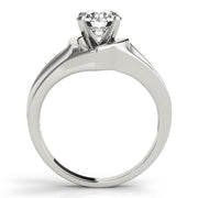 Crowned Solitaires Any Shape Round Diamond Engagement Ring in 10K/14K gold and platinum with certified lab-grown or natural diamonds