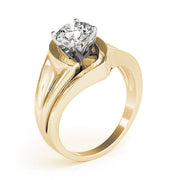 Crowned Solitaires Any Shape Round Diamond Engagement Ring in 10K/14K gold and platinum with certified lab-grown or natural diamonds