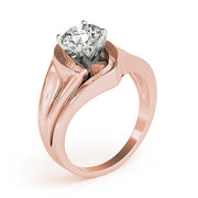 Crowned Solitaires Any Shape Round Diamond Engagement Ring in 10K/14K gold and platinum with certified lab-grown or natural diamonds