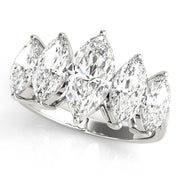 Fancy Marquise Half Eternity Ring in Gold & Platinum