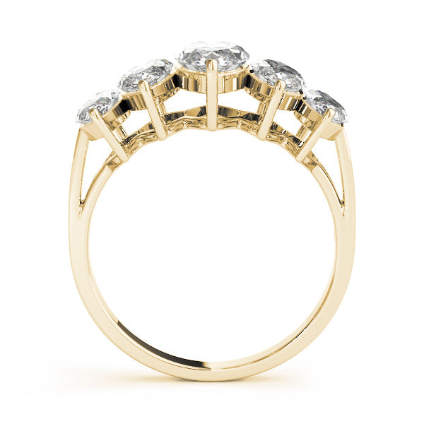 Fancy Marquise Half Eternity Ring in Gold & Platinum
