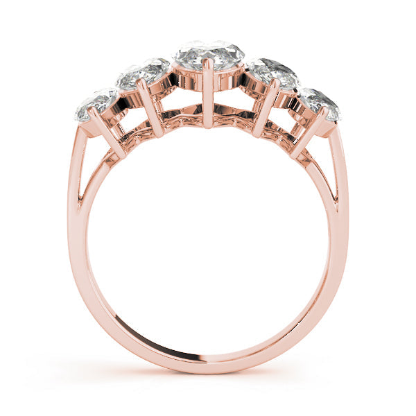 Fancy Marquise Half Eternity Ring in Gold & Platinum