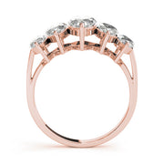 Fancy Marquise Half Eternity Ring in Gold & Platinum