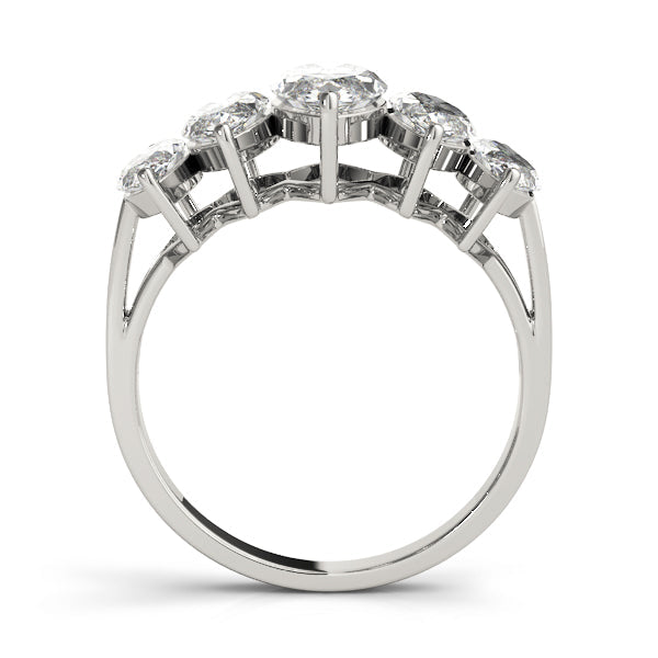 Fancy Marquise Half Eternity Ring in Gold & Platinum