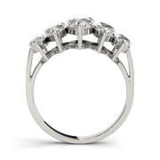 Fancy Marquise Half Eternity Ring in Gold & Platinum