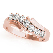 Prong Set Half Eternity Ring in Gold & Platinum