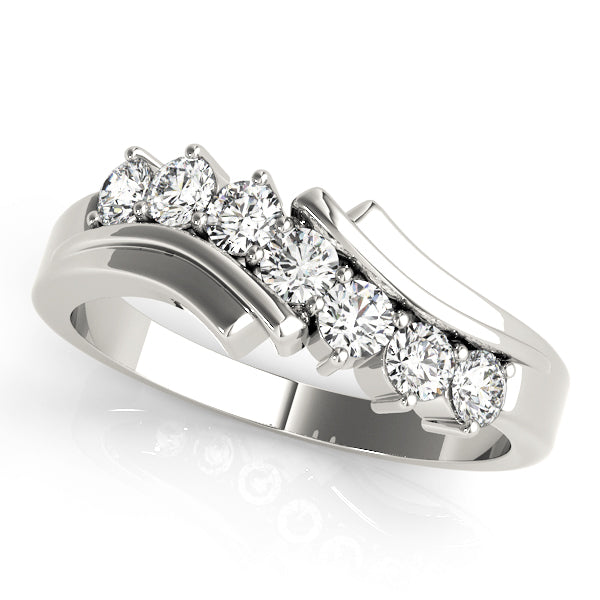 Prong Set Half Eternity Ring in Gold & Platinum