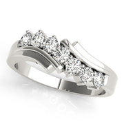 Prong Set Half Eternity Ring in Gold & Platinum