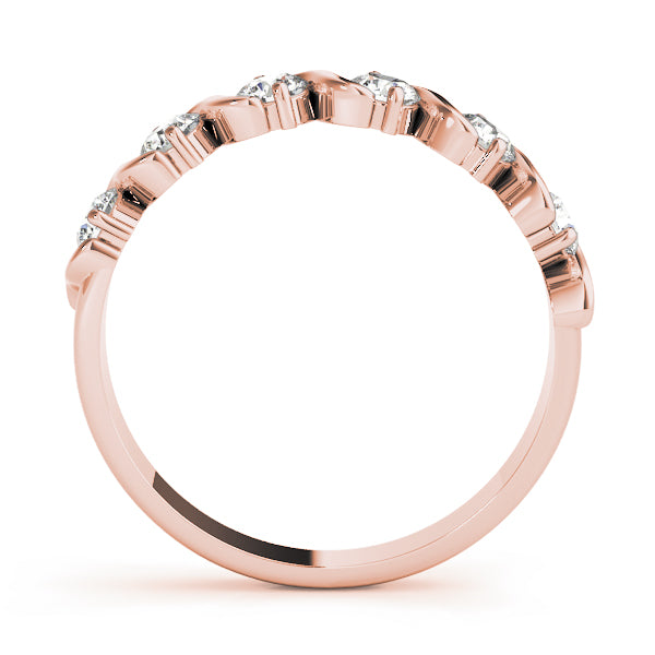 S Bands Half Eternity Ring in Gold & Platinum