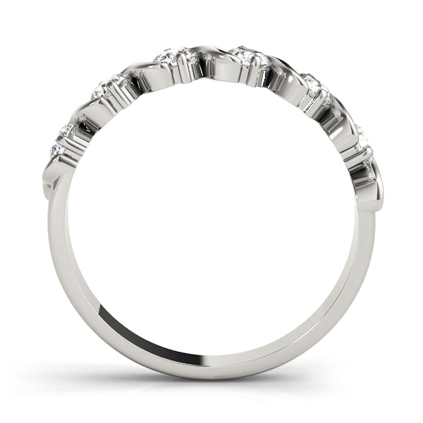 S Bands Half Eternity Ring in Gold & Platinum