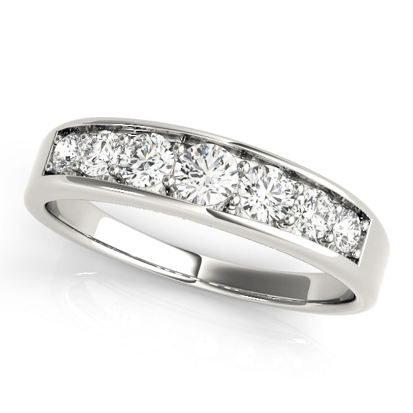 Channel Set Half Eternity Ring in Gold & Platinum