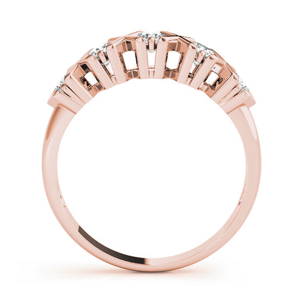 Xo- Prong Set Half Eternity Ring in Gold & Platinum