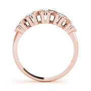 Xo- Prong Set Half Eternity Ring in Gold & Platinum