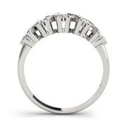 Xo- Prong Set Half Eternity Ring in Gold & Platinum