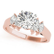 Pristine Fancy Shape Remounts Marquise Diamond Engagement Ring in 10K/14K gold and platinum with certified lab-grown or natural diamonds