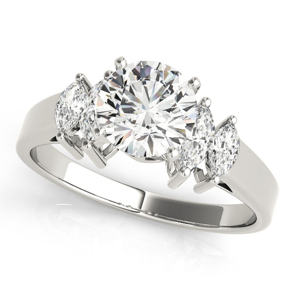 Pristine Fancy Shape Remounts Marquise Diamond Engagement Ring in 10K/14K gold and platinum with certified lab-grown or natural diamonds
