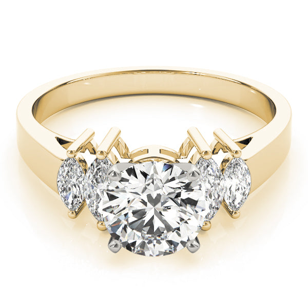 Pristine Fancy Shape Remounts Marquise Diamond Engagement Ring in 10K/14K gold and platinum with certified lab-grown or natural diamonds