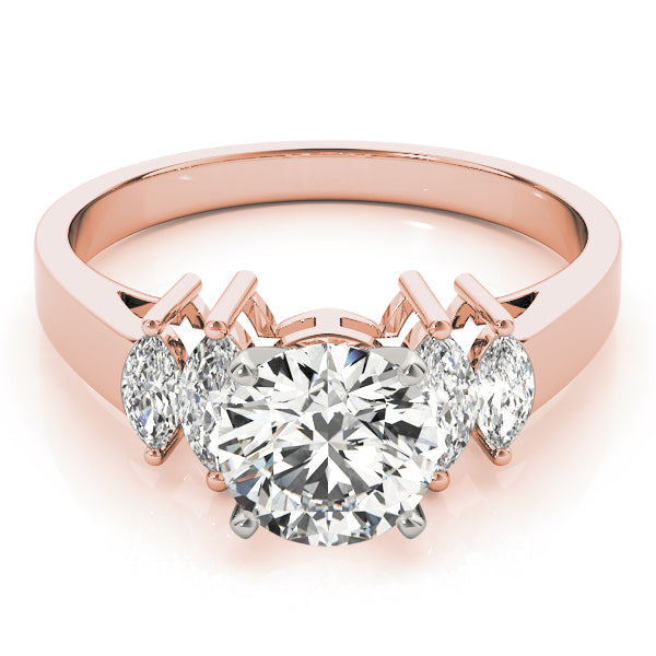 Pristine Fancy Shape Remounts Marquise Diamond Engagement Ring in 10K/14K gold and platinum with certified lab-grown or natural diamonds