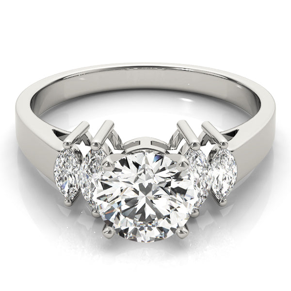 Pristine Fancy Shape Remounts Marquise Diamond Engagement Ring in 10K/14K gold and platinum with certified lab-grown or natural diamonds