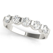 Bar Set Half Eternity Ring in Gold & Platinum