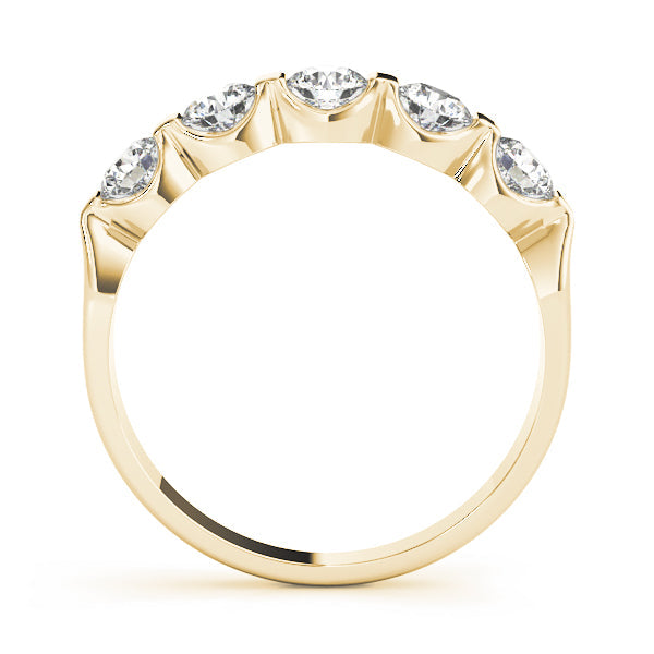 Bar Set Half Eternity Ring in Gold & Platinum