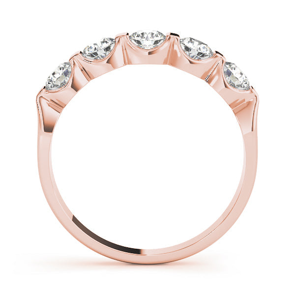 Bar Set Half Eternity Ring in Gold & Platinum