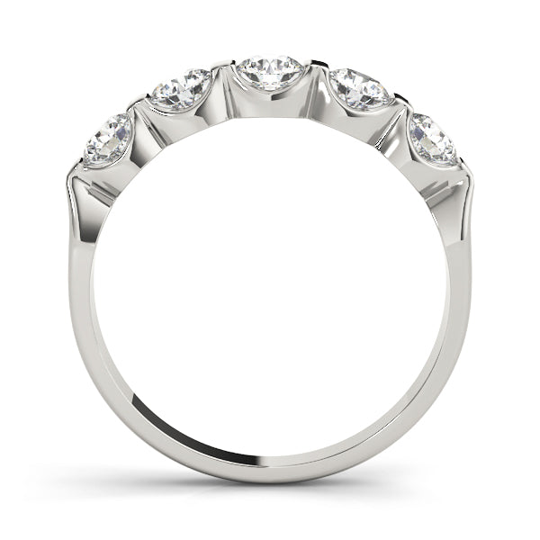 Bar Set Half Eternity Ring in Gold & Platinum