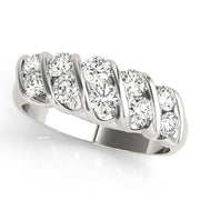 S Bands Half Eternity Ring in Gold & Platinum